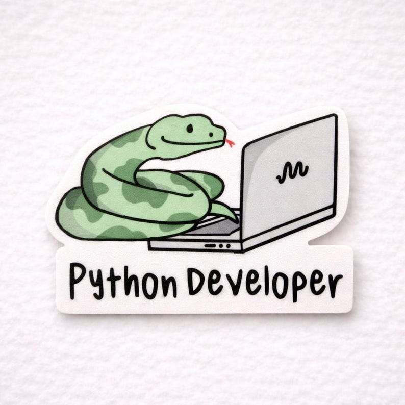 Python-ontwikkelaar | Stickers technische woordspeling afbeelding 3