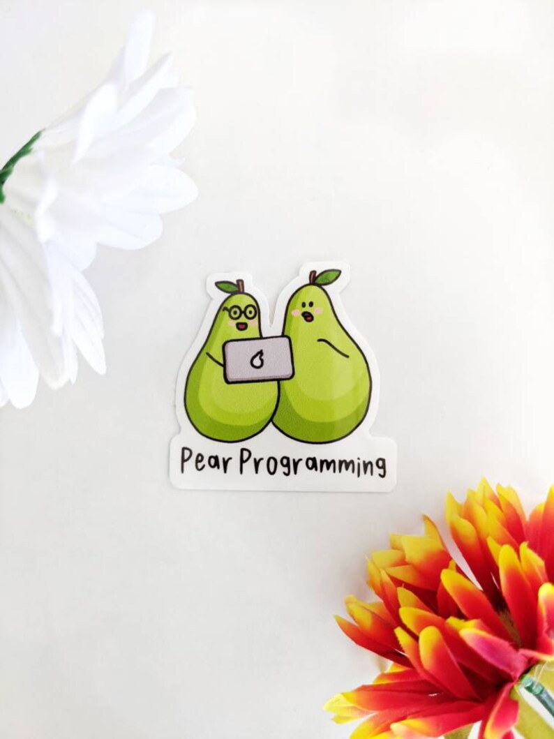 Pear Computer Cover Pear Programming | Waterproof Glossy Tech Pun Stickers | Hydroflask ...