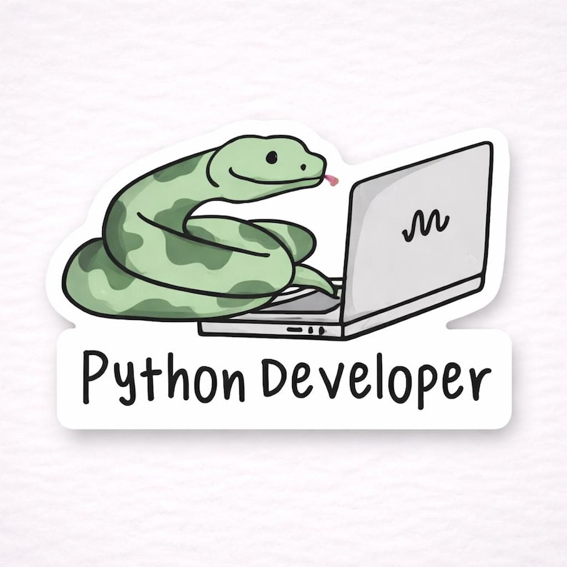 Python-ontwikkelaar | Stickers technische woordspeling afbeelding 1