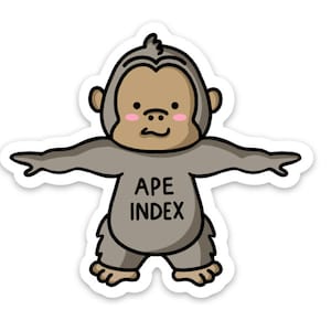 Climbing Sticker Ape Index | Waterproof Matte Stickers | Hydroflask Decal Laptop Vinyl Bumper Sticker  | Climb Like Animals Sticker Series
