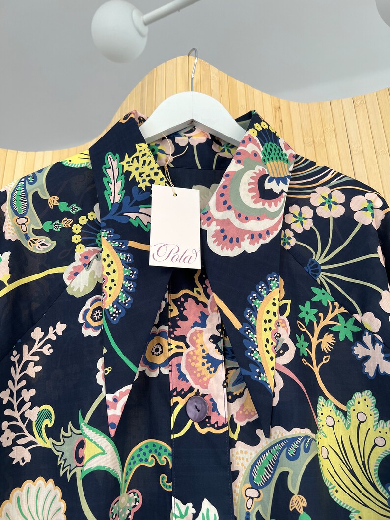 Collared Cotton Tab Shirt - English Garden main image 1