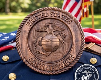 28" USMC 250th Anniversary Edition — Carved Marine Corps Plaque | Officially Licensed | Vermont Handcrafted