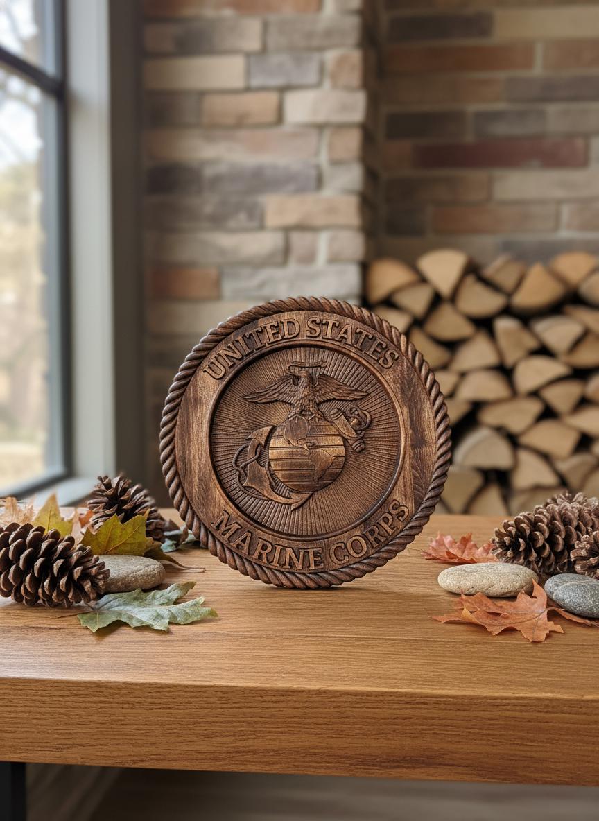 16" 250th Anniversary Edition Marine Corps Emblem Plaque, Semper Fidelis Sign, USMC Emblem, Military Decor, Patriotic Gift, Marine EGA, USMC