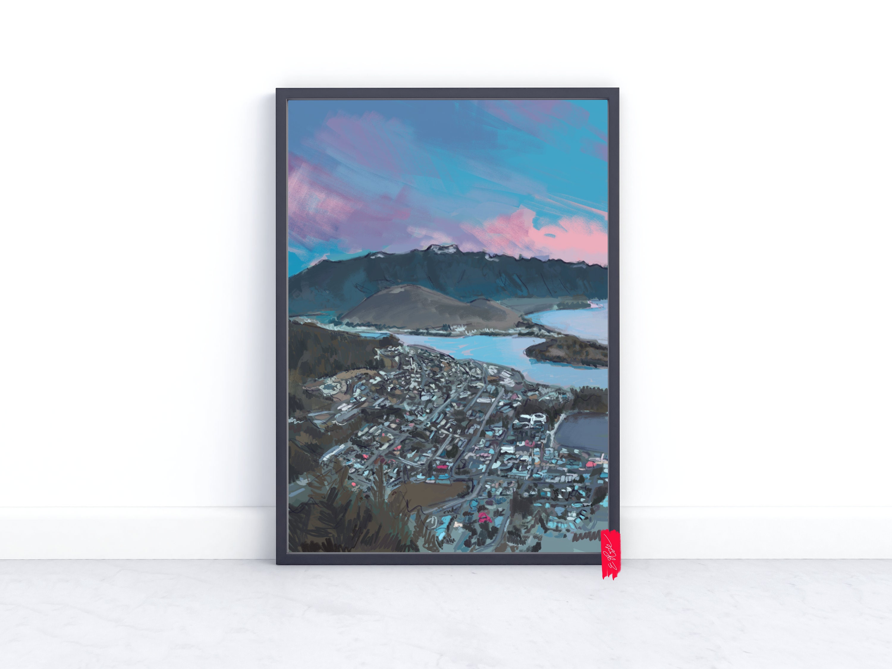 Queenstown New Zealand Travel Print Queenstown Print Etsy