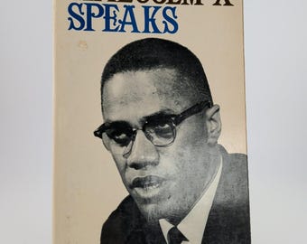 Vtg 1st Edition / 1st Printing - 1966 MALCOLM X SPEAKS by Evergreen Black Cat - RARE