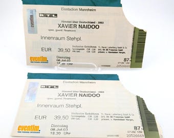 Xavier Naidoo with Reamonn Concert Ticket Stubs Mannheim Germany 2003 - 2