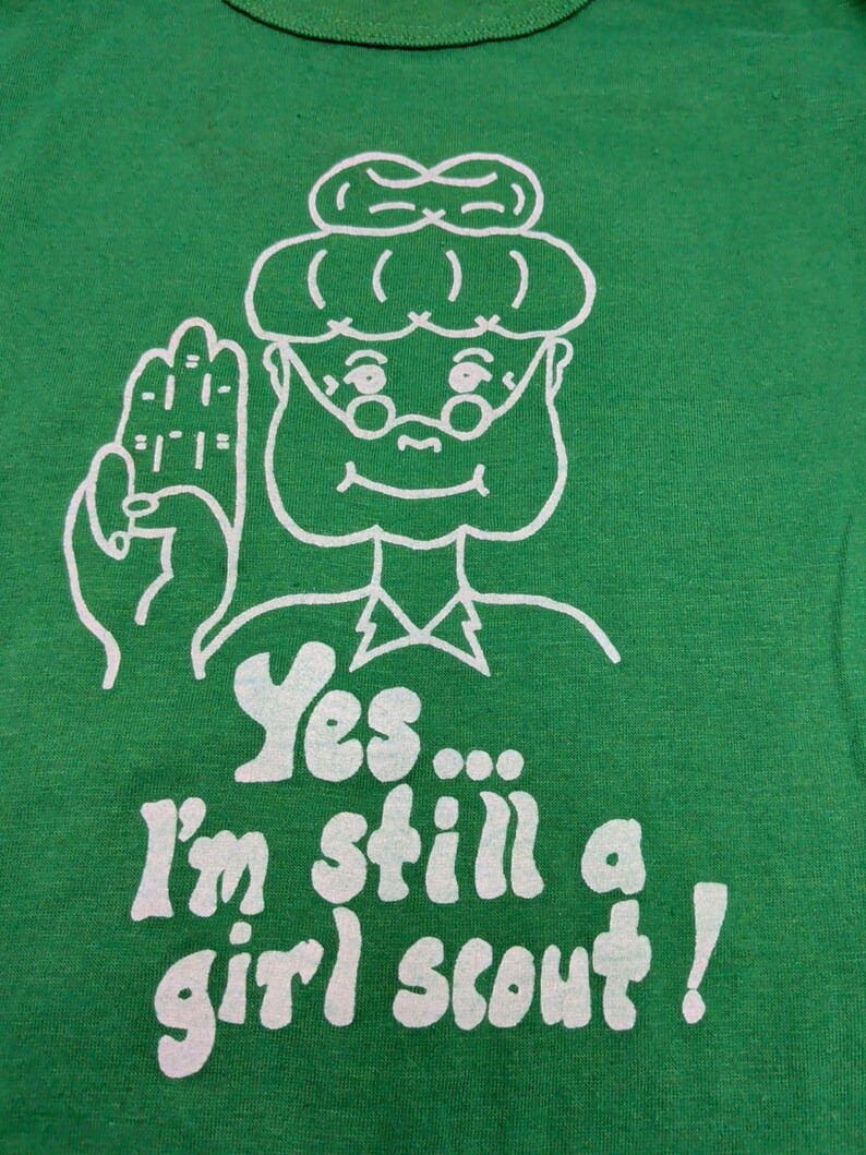 3-VTG Adult 70s Green Girl Scouts T-Shirts S, M, L "Yes I'm Still a Girl Scout" image 4