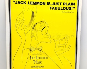 Vtg 1978 Jack Lemmon Tribute Theater Broadway Window Poster SIGNED by GOTTLIEB 14x22