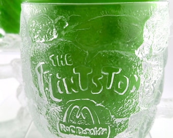 3 VTG Cup Mug Coffee Tea Flintstones McDonald's RocDonald's Rocky Road Glass '93