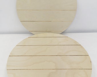 Sale - Pack of 8 IMPERFECT - 18" Faux Shiplap Unfinished Circles - 1/2" Birch Plywood