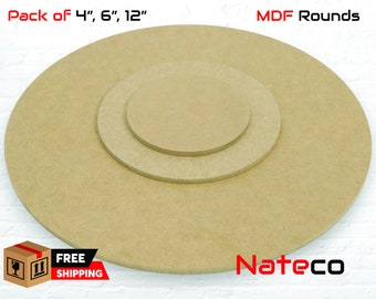 1/4" or 3/8" Dreamcatcher Kit Pack 4", 6", 12" MDF Circle Rounds