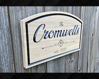 Custom Rustic Wood Sign with Family Last Name