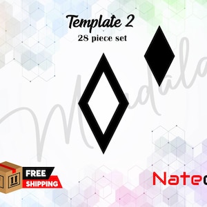 28 Piece Set of Mandala Stencils - Geometric Shapes - Stencils for Dot Art Painting - Tracing Stencils - Art Supplies - Mandala Template #2
