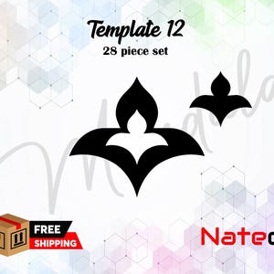 28 Piece Set of Mandala Stencils - Geometric Shapes - Stencils for Dot Art Painting - Tracing Stencils - Art Supplies - Mandala Template #12