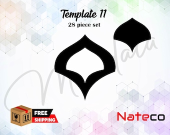 28 Piece Set of Mandala Stencils - Geometric Shapes - Stencils for Dot Art Painting - Tracing Stencils - Art Supplies - Mandala Template #11