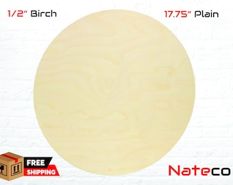 17.75" Rounds 1/2" Unfinished Wooden Circles - Birch plywood (50)