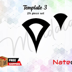 28 Piece Set of Mandala Stencils - Geometric Shapes - Stencils for Dot Art Painting - Tracing Stencils - Art Supplies - Mandala Template #3