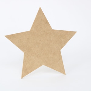 Star Shape 5 Point MDF Large Small Unfinished Wood DIY Sign Pick Size 4&quot; - 24&quot;