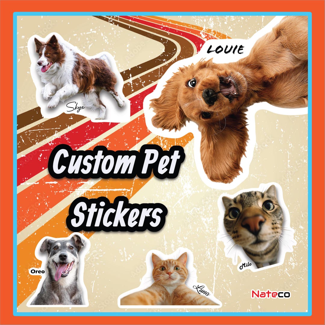 Pets Rectangular Note Sticker Custom PET Stickers, From Your Photo - Etsy