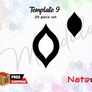 28 Piece Set of Mandala Stencils - Geometric Shapes - Stencils for Dot Art Painting - Tracing Stencils - Art Supplies - Mandala Template #9