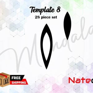 28 Piece Set of Mandala Stencils - Geometric Shapes - Stencils for Dot Art Painting - Tracing Stencils - Art Supplies - Mandala Template #8