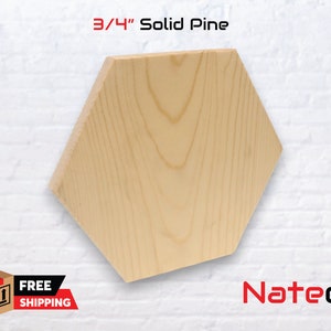 Solid Pine Wood Hexagon Shape - Various sizes