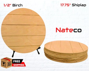 17.75" Rounds 1/2" Unfinished Shiplap (Faux) Wooden Circles - Birch plywood