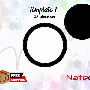 28 Piece Set of Mandala Stencils - Geometric Shapes - Stencils for Dot Art Painting - Tracing Stencils - Art Supplies - Mandala Template #1