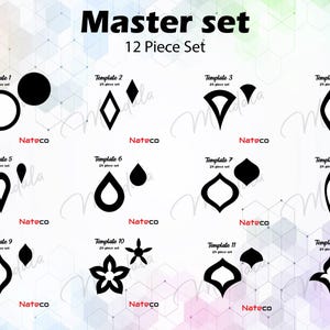 12 Shape Mandala Master Set - 28 Pieces Per Set - Stencil - Geometric Shapes - Stencils for Dot Art Painting - Tracing Stencils - Art Shapes