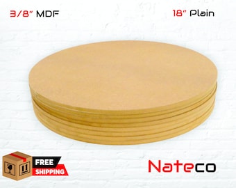 18" MDF 3/8" Unfinished Circles Rounds With / Without Holes for Hanging / CNC Crafting / DIY sign