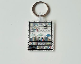 New York City Keychain | NYC | New York City Gift | New York Keychain | New York Gifts | NYC Keychain | New York Mets | Key Ring | Clear