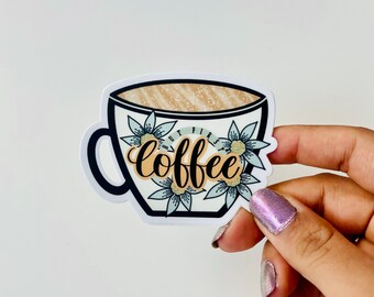 But First Coffee Laptop Sticker | Prime Day | Vinyl Decal | Weatherproof Sticker | Water Bottle Sticker | Coffee Art | Coffee Sticker