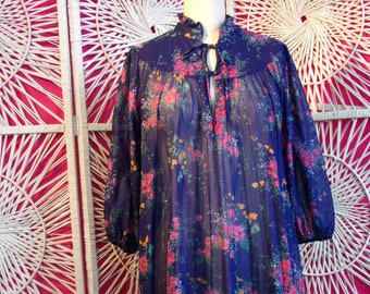 Vintage Sheer Floral Dress