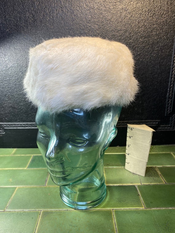 Women\'s vintage Mink fur Pillbox Hat Vintage Mink Pillbox Hat, Mahogany Brown Fur With Brown  main image 3