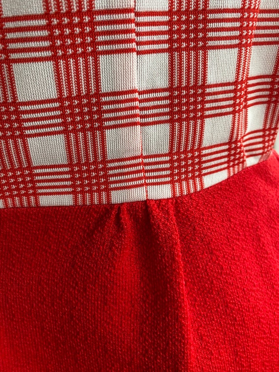 Homemade Vintage Red Checkered Dress - image 7