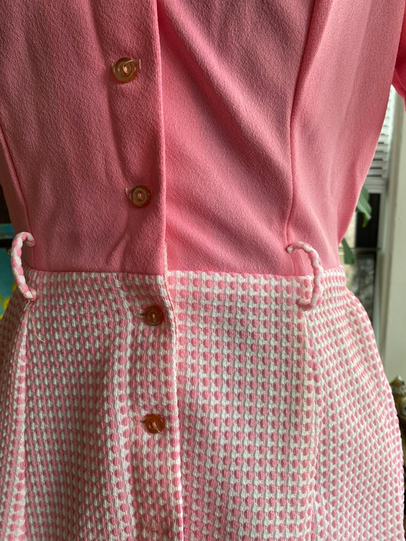 Vintage Homemade Pink Checkered Dress - image 3