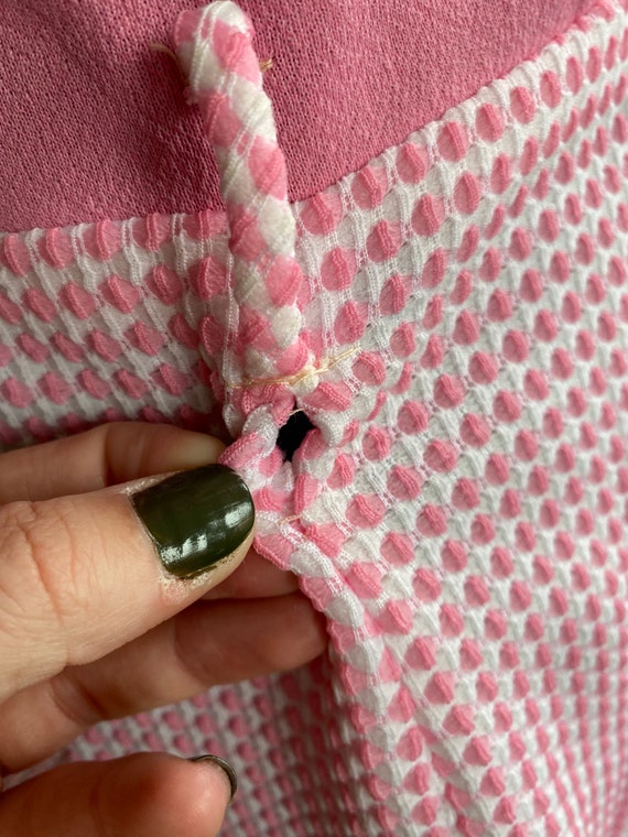 Vintage Homemade Pink Checkered Dress - image 7