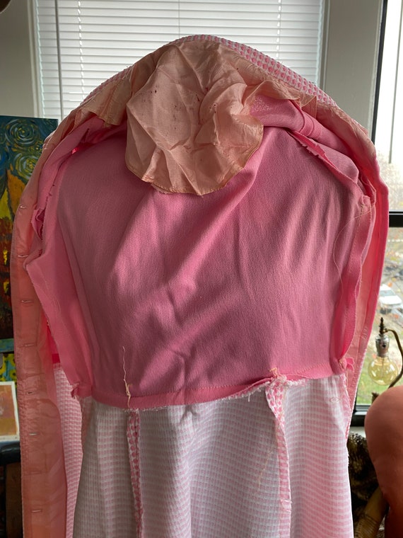Vintage Homemade Pink Checkered Dress - image 5
