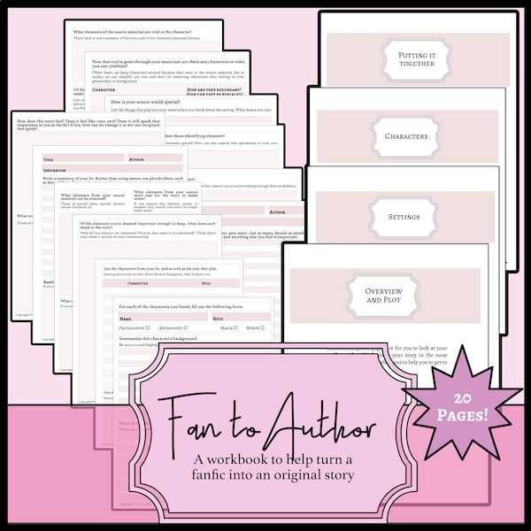 Fan to Author - A workbook to help turn fanfiction into original fiction