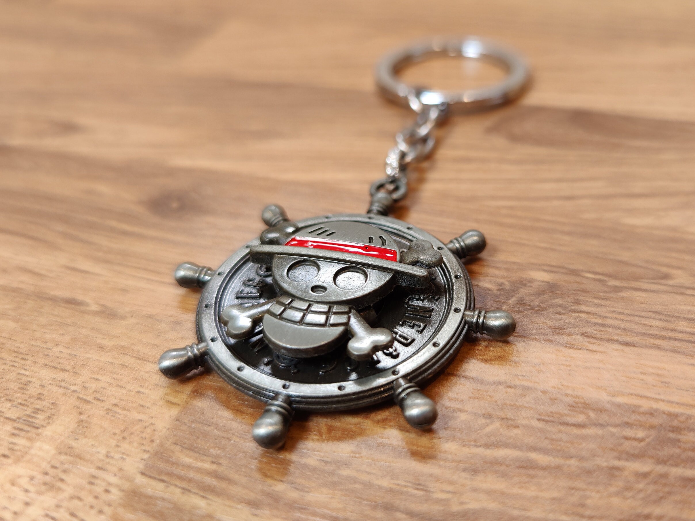 One Piece Spinning Metal Keychain