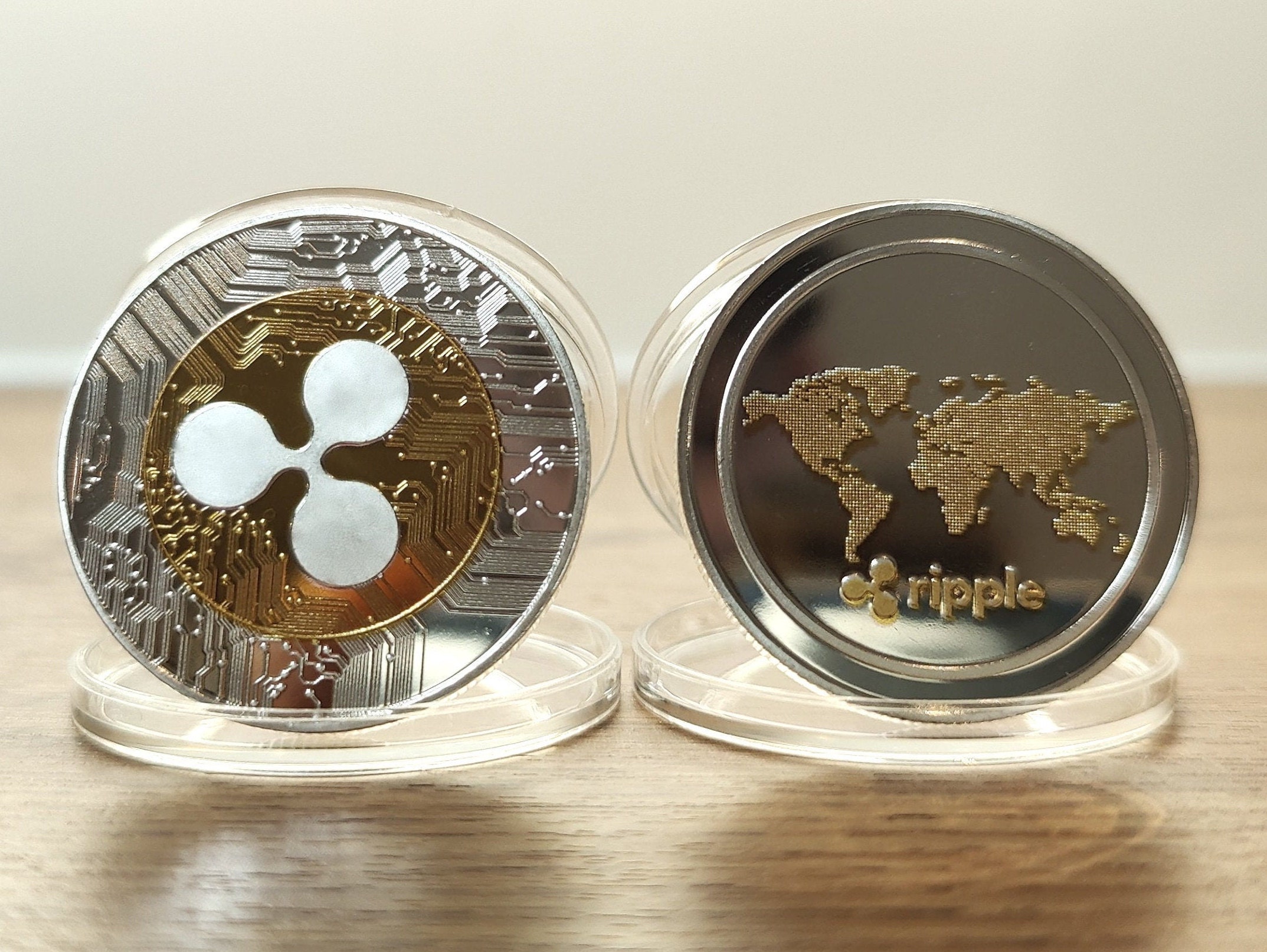 Cold Wallet Crypto Xrp XRP Coin Physical Replica - 2 Piece Crypto  Collectible Coins - Gold Plated Metal Ripple Token In Protective Capsules XRP  Crypto Coins
