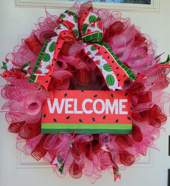 Huge Summer Watermelon wreath; Summer front door