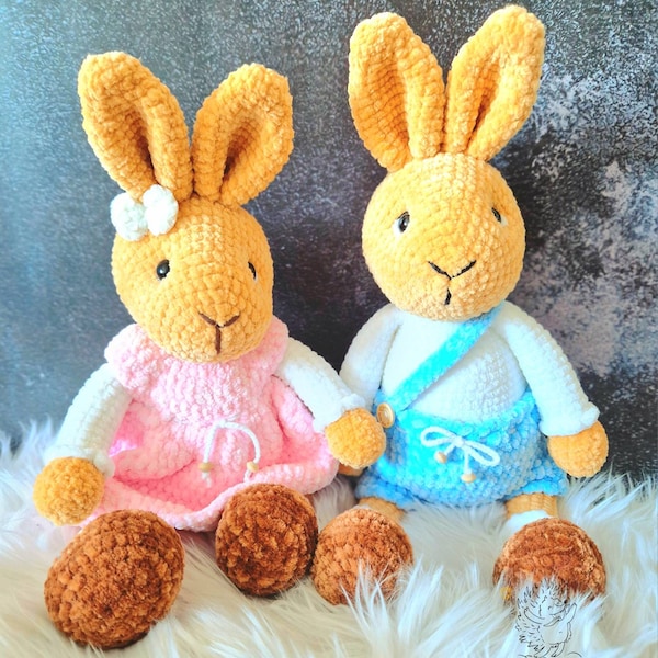 Peluche lapin au crochet, peluche lapin pour garçons et filles