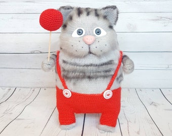 Ontwerpkat, gehaakte kat, knuffeltijger, knuffelkat