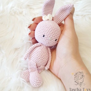 Cuddly toy rabbit, rabbit toy, soft toy rabbit crocheted in different colors, rabbit for babies and photoshoot, cuddly rabbit. Pink