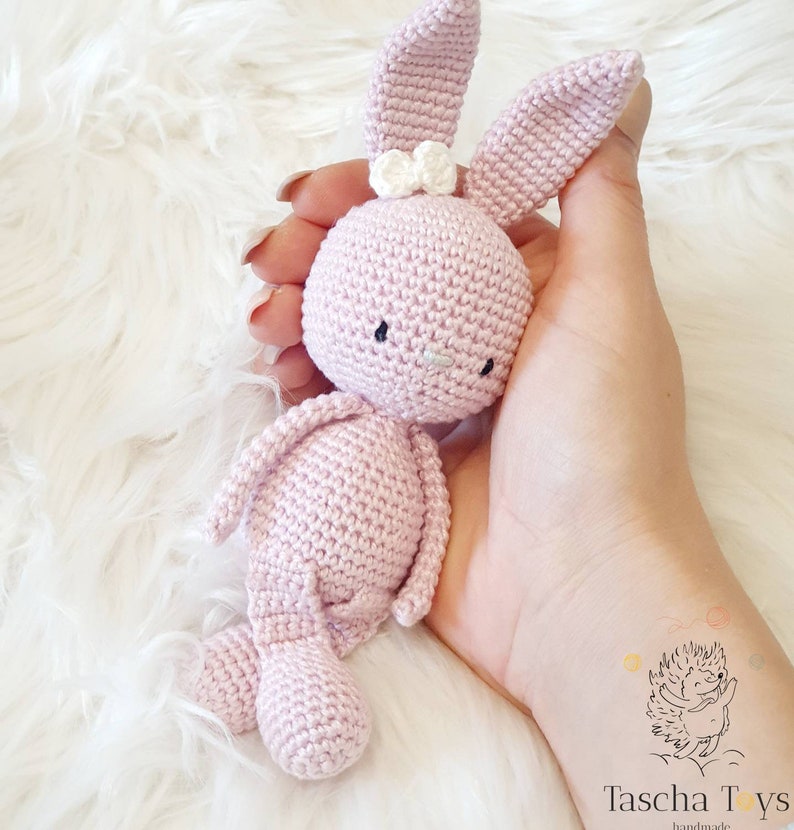 Cuddly toy rabbit, rabbit toy, soft toy rabbit crocheted in different colors, rabbit for babies and photoshoot, cuddly rabbit. Pink