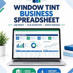 Window Tint Business Spreadsheet: Job Profit & Film Inventory Tracker
