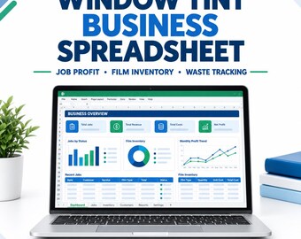 Window Tint Business Spreadsheet: Job Profit & Film Inventory Tracker