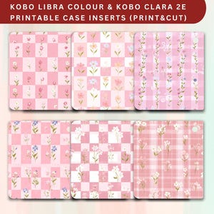 Kobo Libra Colour Clear Case Insert, Kobo Pink Cover, Coquette Back Cover, Kobo Printable Case cover Kobo Clara Pink Printable Cardstock