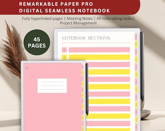 Digital Notebook for Remarkable Paper Pro: Hyperlinked Planner (PDF)